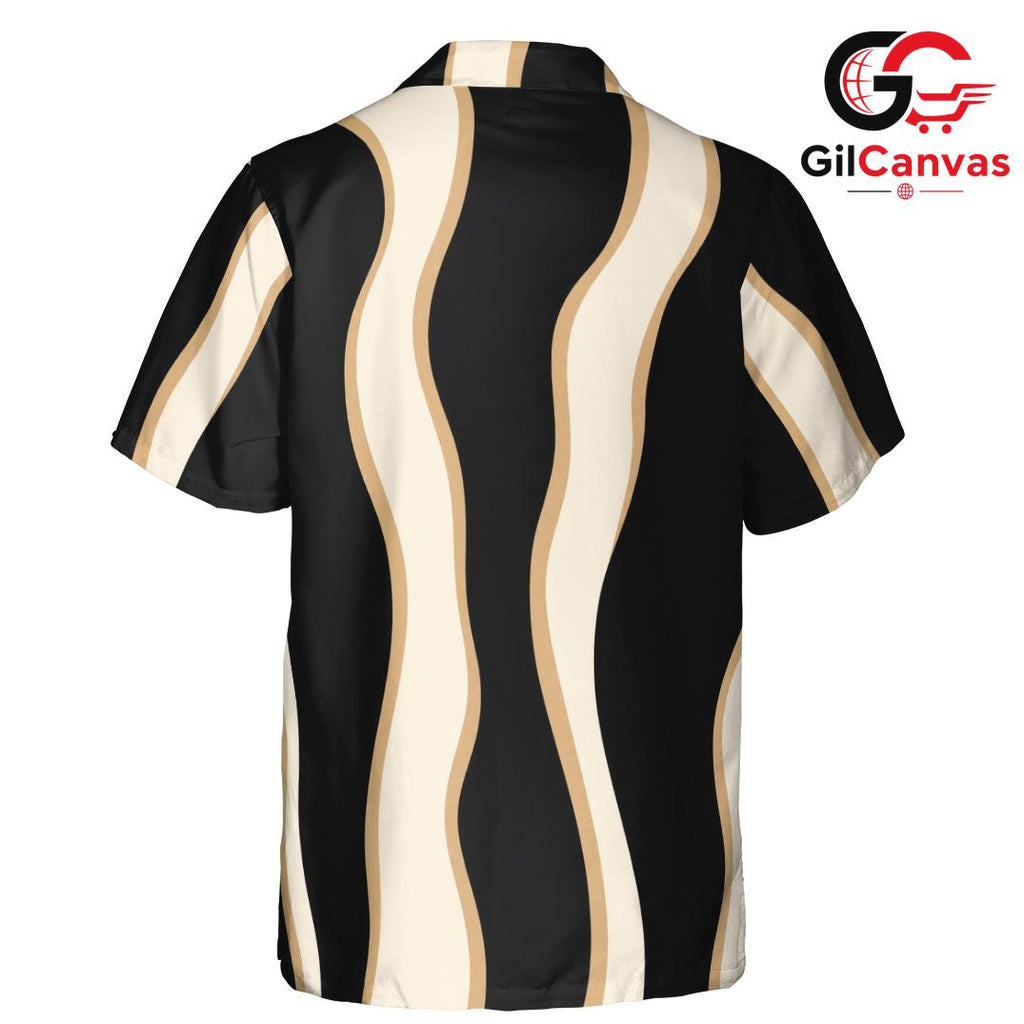 Wavy Design Beach Hawaiian Tee, Casual Unisex Apparel for Summer Vacations