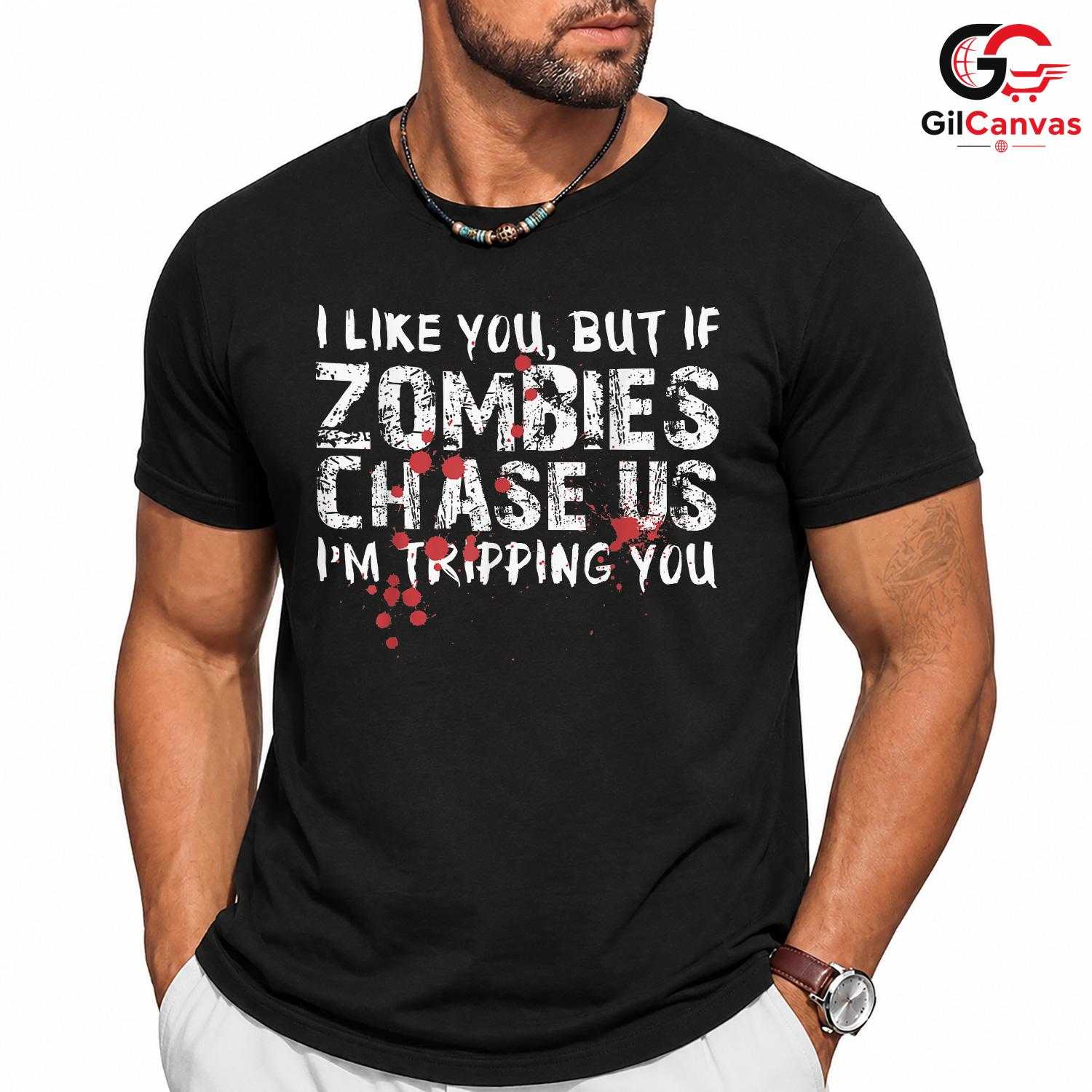 Zombie Apocalypse Humor T-Shirt Unisex Sarcastic Spooky Halloween Gift Idea