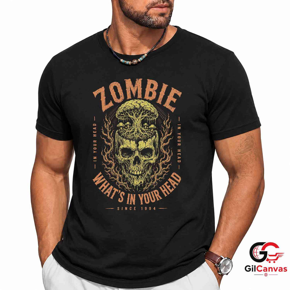 Zombie Brain Skull Tree Shirt Macabre Gothic Horror Unisex Dark Grunge Apparel