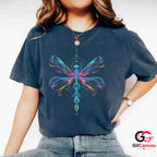 Abstract Dragonfly Nature T-Shirt Colorful Bug Lover Unisex Graphic Apparel Tee