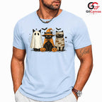 Adorable Black Cat Trio Tee Shirt Unisex Spooky Ghost Mummy Costume For Kids