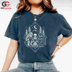 Alien Sasquatch Owl T-Shirt Unisex Cosplay Adventure Reading Stars Graphic Apparel