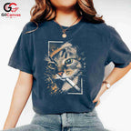 Artistic Cool Cat T-Shirt Men Women Casual Wear Feline Style Graphic Apparel