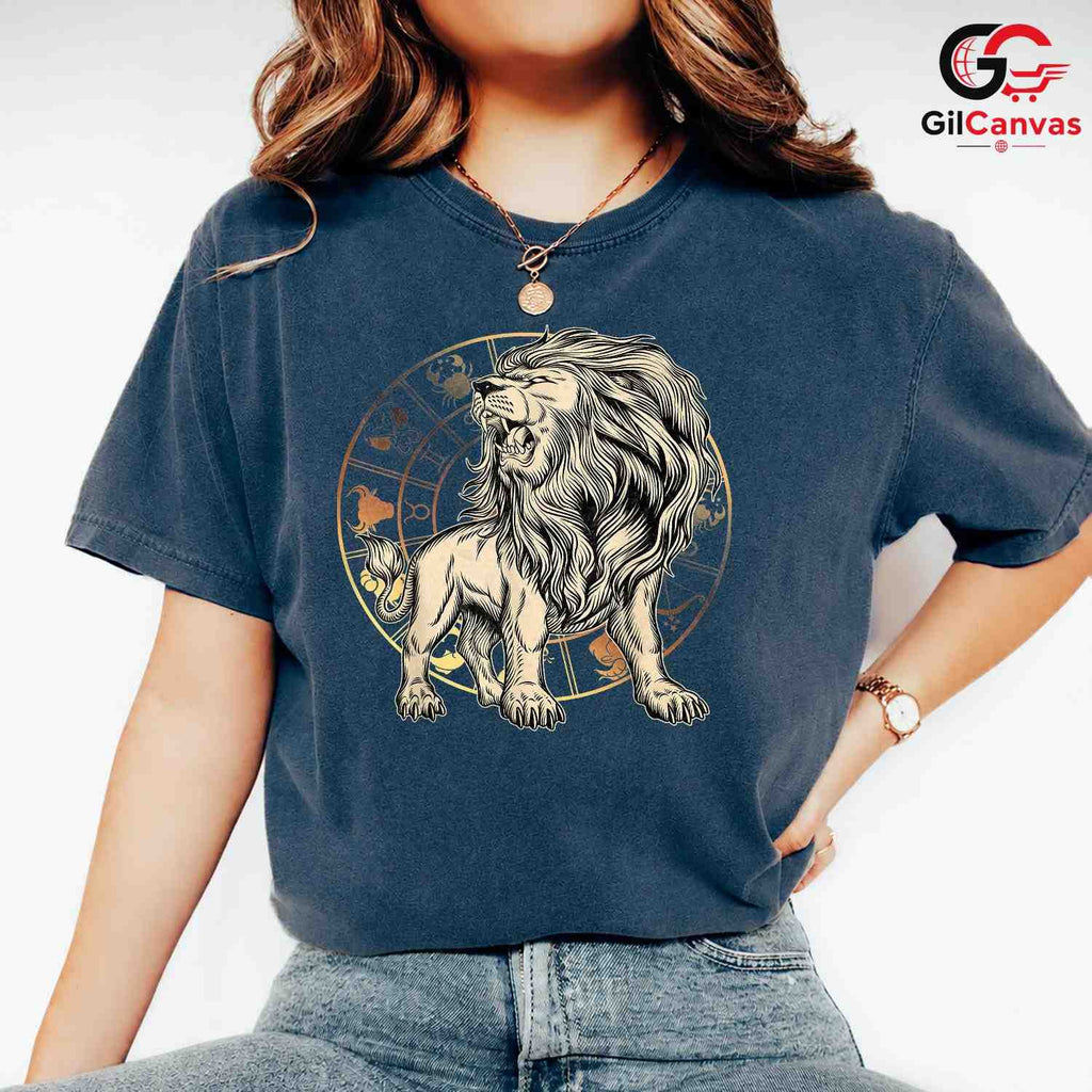 Astrology Lion Zodiac T-Shirt Unisex Event Birthday Gift Idea Space Fans