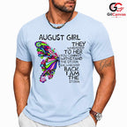 August Girl Butterfly Tee Shirt Unisex Inspirational Birthday Gift For Women