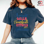 August Summer Girl Tee Shirt Unisex Sunshine Hurricane Birthday Gift Her