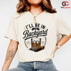 Backyard Whiskey Cigar T-Shirt Fathers Day Grilling Gift Unisex Graphic Apparel