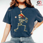 Baseball Skeleton Batter T-Shirt Unisex Funny Spooky Sports Fan Event Gift