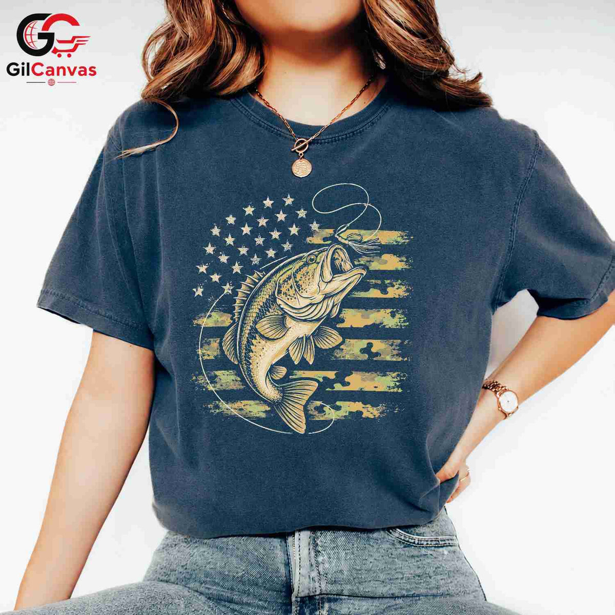 Bass Fishing Graphic T-Shirt Fathers Day Angler Outdoor Sport Unisex Apparel