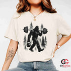 Bigfoot Weightlifting T-Shirt Gym Workout Sasquatch Unisex Fitness Graphic Tee