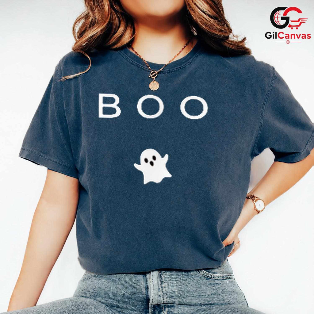 Boo Ghost Halloween Tee Shirt Unisex Spooky Event Gift Idea Kids And Adults