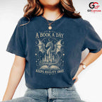 Book A Day Dragon T-Shirt Fantasy Themed Lover Graphic Novelty Unisex Apparel
