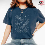 Botanical Dragonfly T-Shirt Spring Summer Nature Lover Women Men Graphic Tee