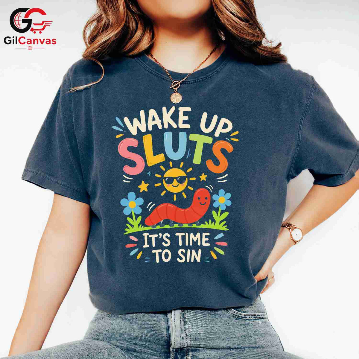 Cartoon Caterpillar T-Shirt Men Women Party Lover Funny Insect Graphic Shirt