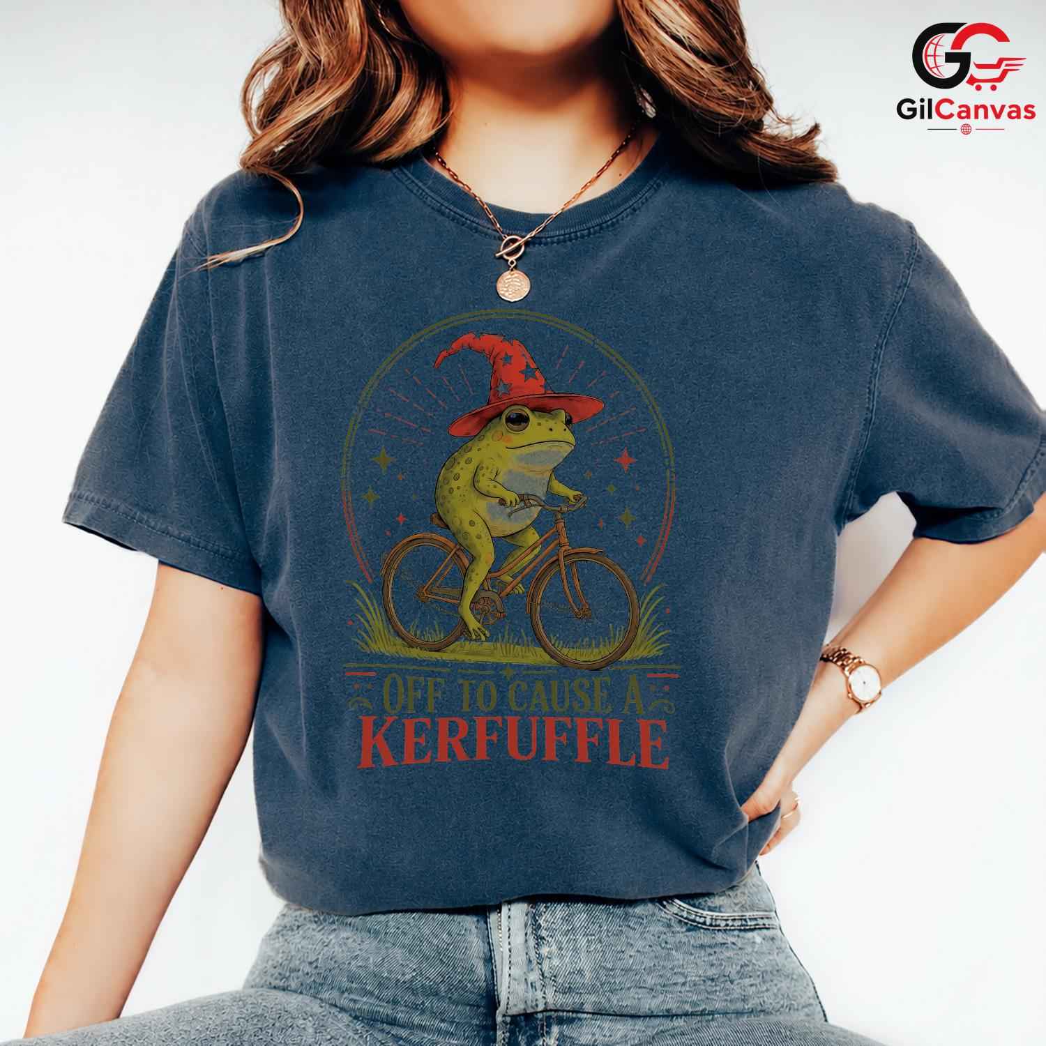 Cause A Kerfuffle Frog T-Shirt Unisex Fun Adventure Wear Humorous Graphic Shirt