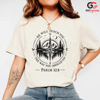 Christian Compass Tee Gift Spiritual Faith Journey Unisex Nature Adventure Tee