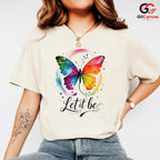 Colorful Butterfly T-Shirt Spring Art Nature Lover Unisex Graphic Tee Gift