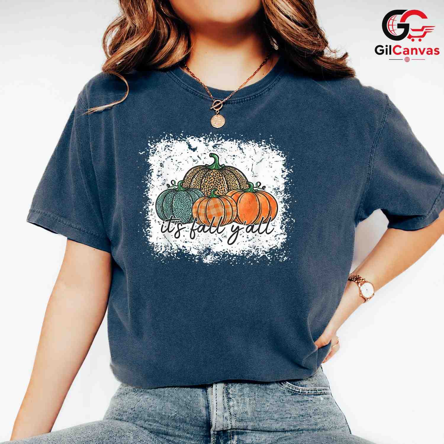 Colorful Pumpkin Fall T-Shirt Unisex Autumn Celebration Family Gathering Gift