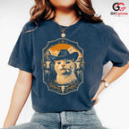 Country Funny Cat T-Shirt Unisex Animal Lover Theme Feline Graphic Casual Apparel