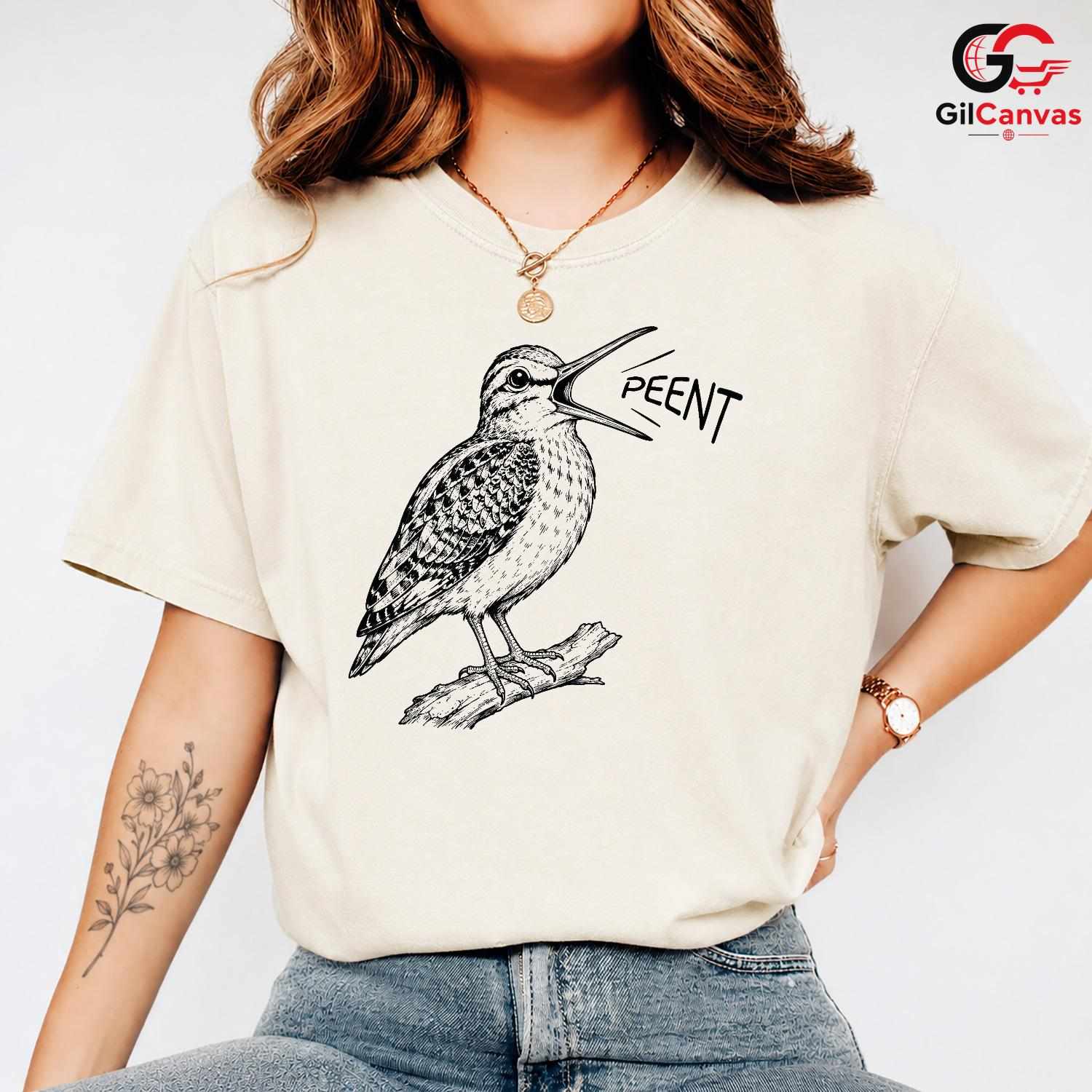 Custom Bird Illustration T-Shirt Nature Watcher Unique Unisex Gift Apparel
