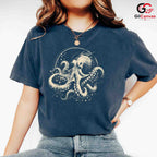 Custom Sea Life Octopus T-Shirt Ocean Lover Beach Wear Unisex Graphic Tee