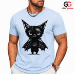 Cute Bat Cat Halloween T-Shirt Unisex Fun Spooky Pet Lover Gift Idea For Kids