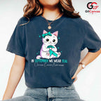 Cute Cat Ovarian Cancer Shirt Unisex September Awareness Ribbon Gift For All
