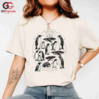 Cute Winter Penguin T-Shirt Men Women Animal Lover Cozy Ice Graphic Apparel Shirt