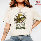 Dawn Fishing Frog Tee Shirt Outdoor Angler Adventure Unisex Graphic Apparel