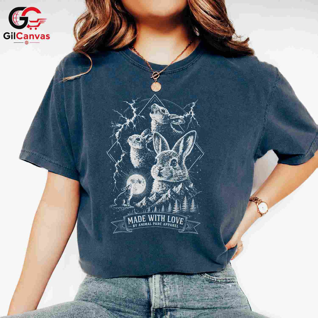 Earth Day Rabbit T-Shirt Unisex Cute Animal Lover Wildlife Graphic Casual Apparel