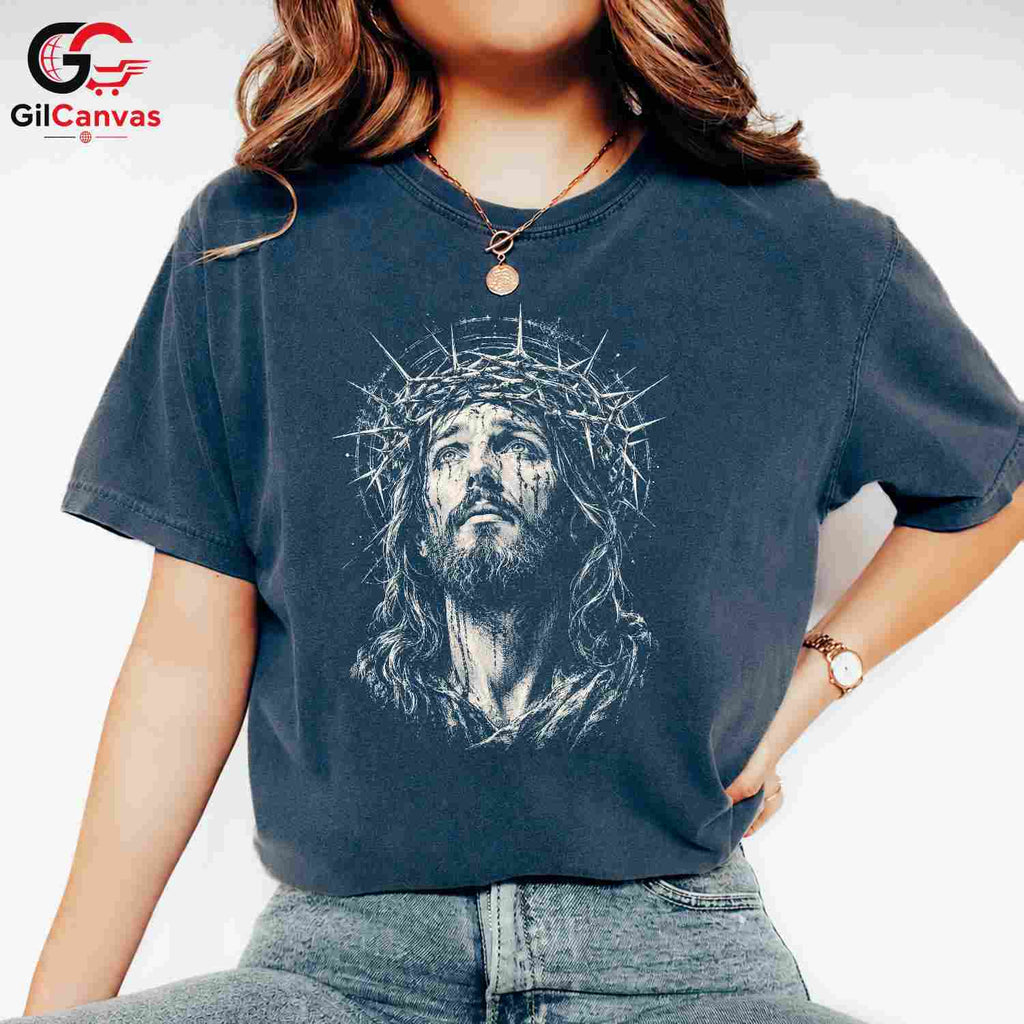 Easter Christ Portrait Shirt Faith Based Religious Apparel Men Women Apparel