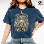 Edible Plants Skull T-Shirt Gothic Nature Halloween Unisex Graphic Apparel