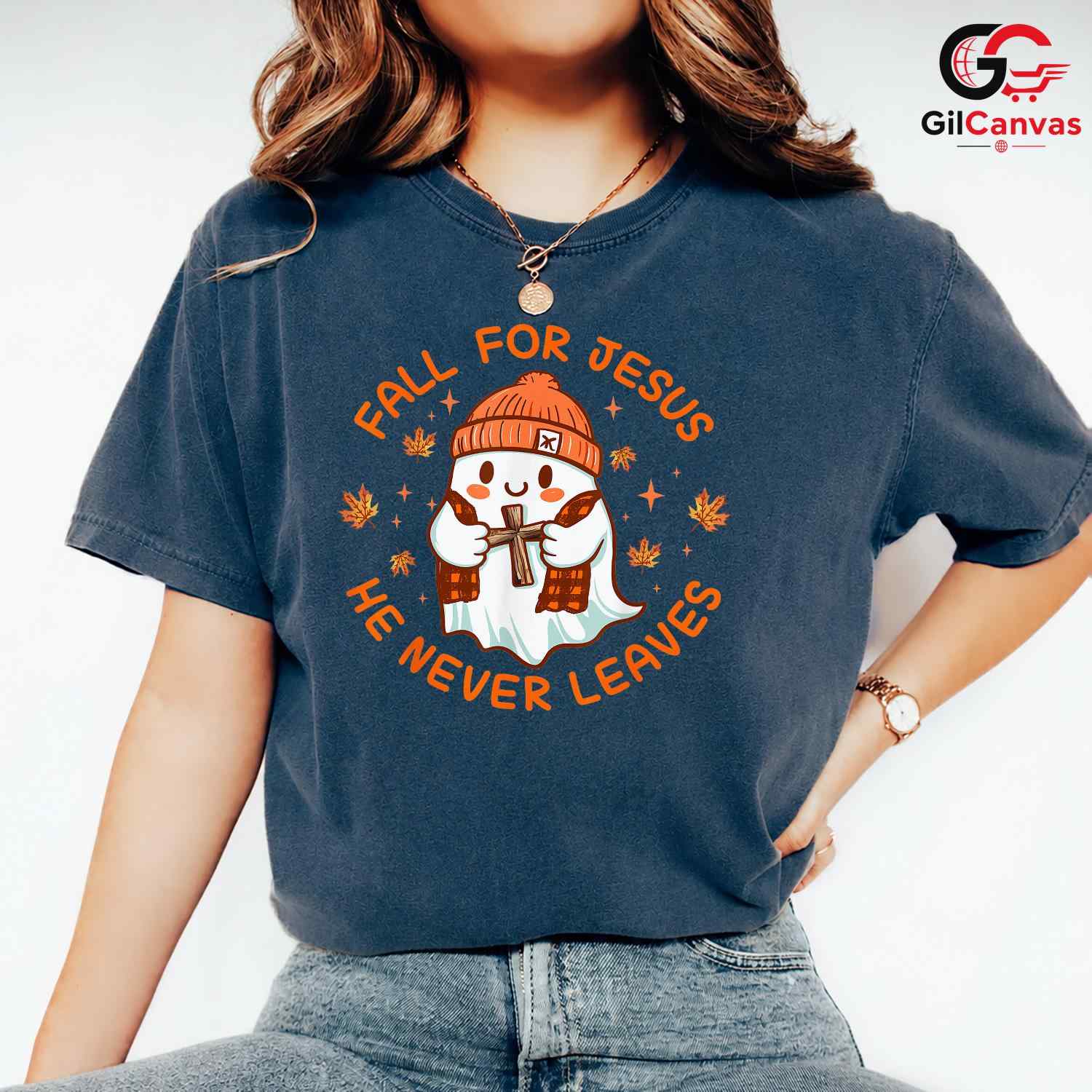 Fall For Jesus Ghost Fall Tee Unisex Cute Halloween Christian Gift For All