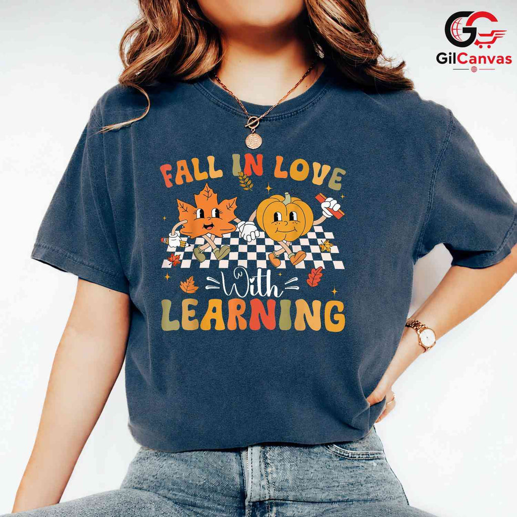 Fall Learning Character T-Shirt Unisex Cute Autumn Educational Gift For Kids