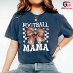 Football Mama Game Day T-Shirt Unisex Cute Retro Checkered Sports Fan Gift