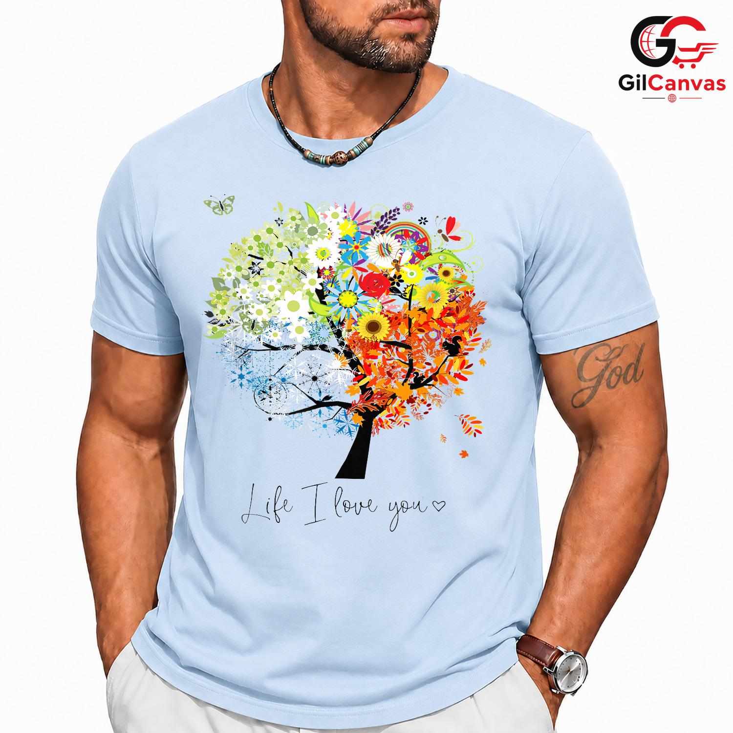 Four Seasons Tree Nature T-Shirt Unisex Vibrant Colorful Growth Artistic Gift