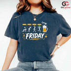 Friday Stickman Beer Mug T-Shirt Funny Weekend Party Unisex Graphic Apparel Tee