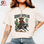 Frog Cowboy Raccoon T-Shirt Humorous Animal Graphic Perfect Unisex Gift Tee