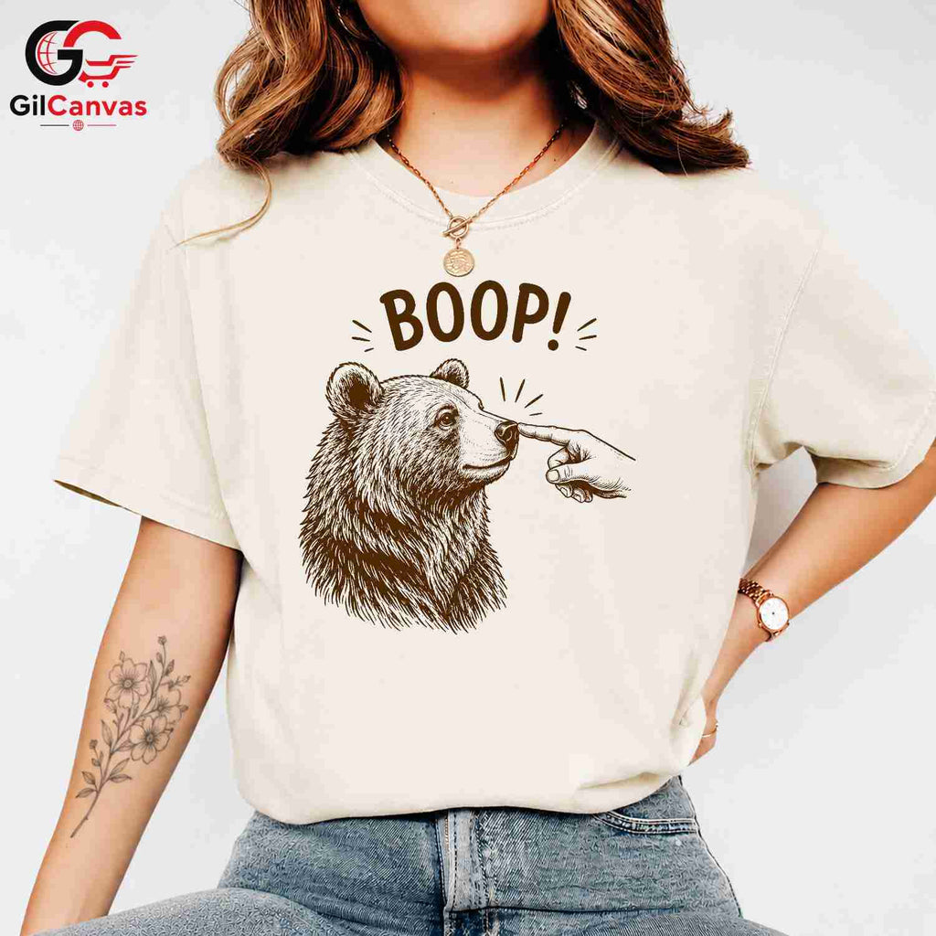 Funny Bear Boop T-Shirt Cute Animal Lover Occasion Gift Men Women Graphic Tee