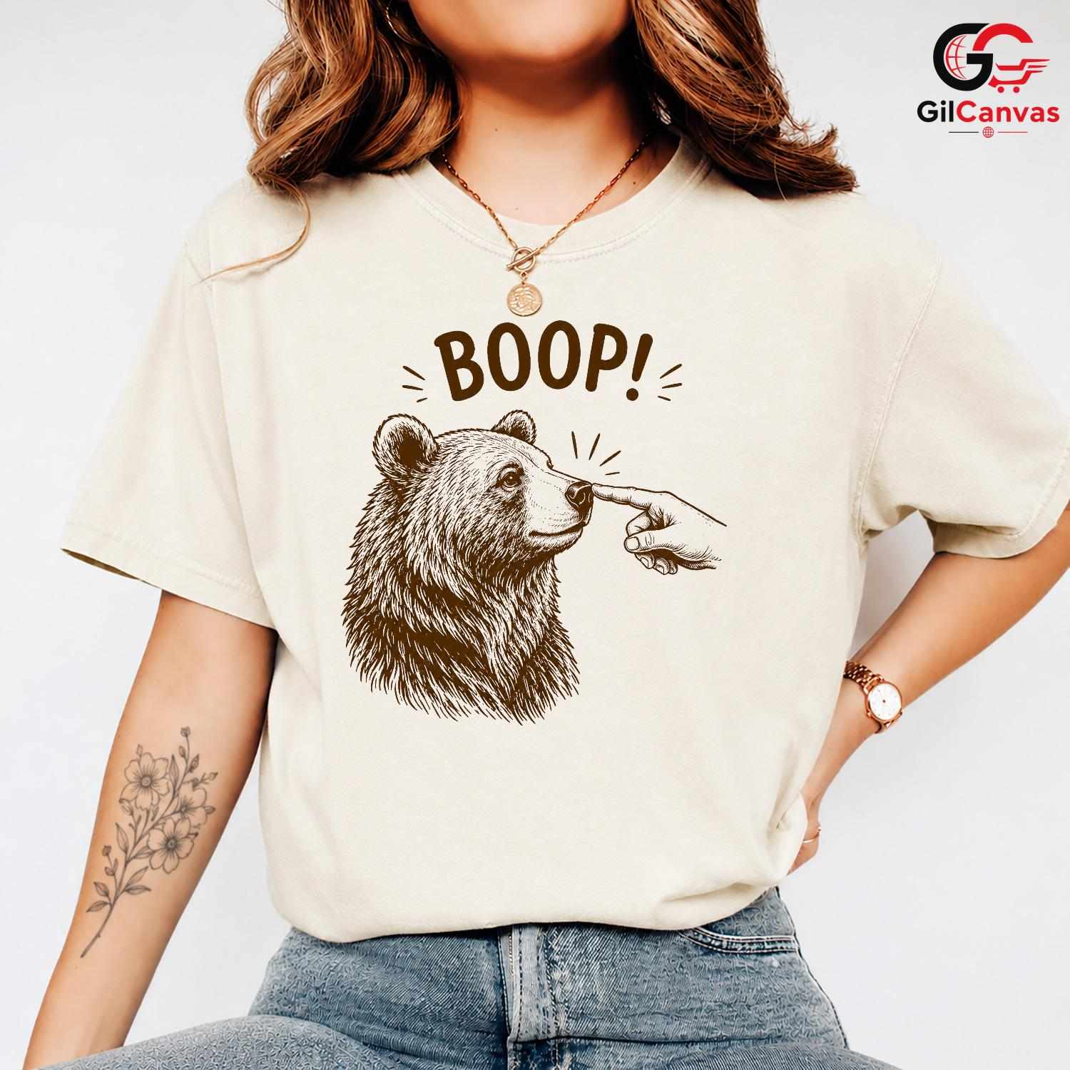 Funny Bear Boop T-Shirt Cute Animal Lover Occasion Gift Men Women Graphic Tee
