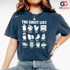 Funny Ghost Sheet List T-Shirt Unisex Spooky Halloween Party Gift For Adults