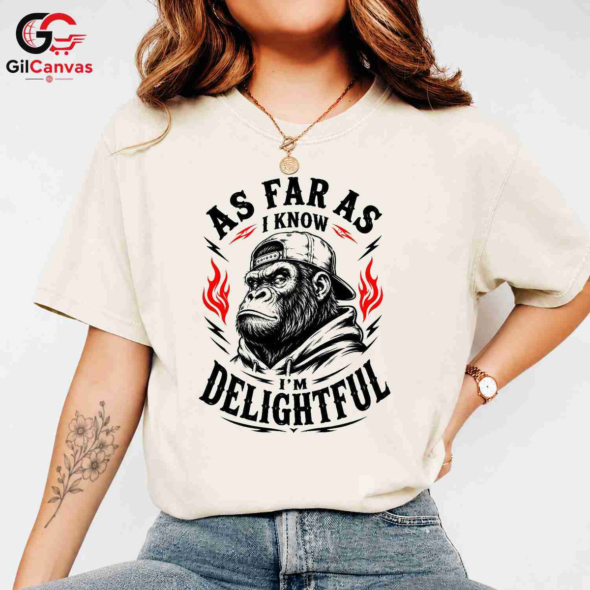 Funny Gorilla Graphic T-Shirt Unisex Birthday Celebration Primate Lover Fun Tee