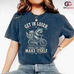 Get In Loser Raccoon T-Shirt Outdoor Adventure Humor Fun Graphic Unisex Tee