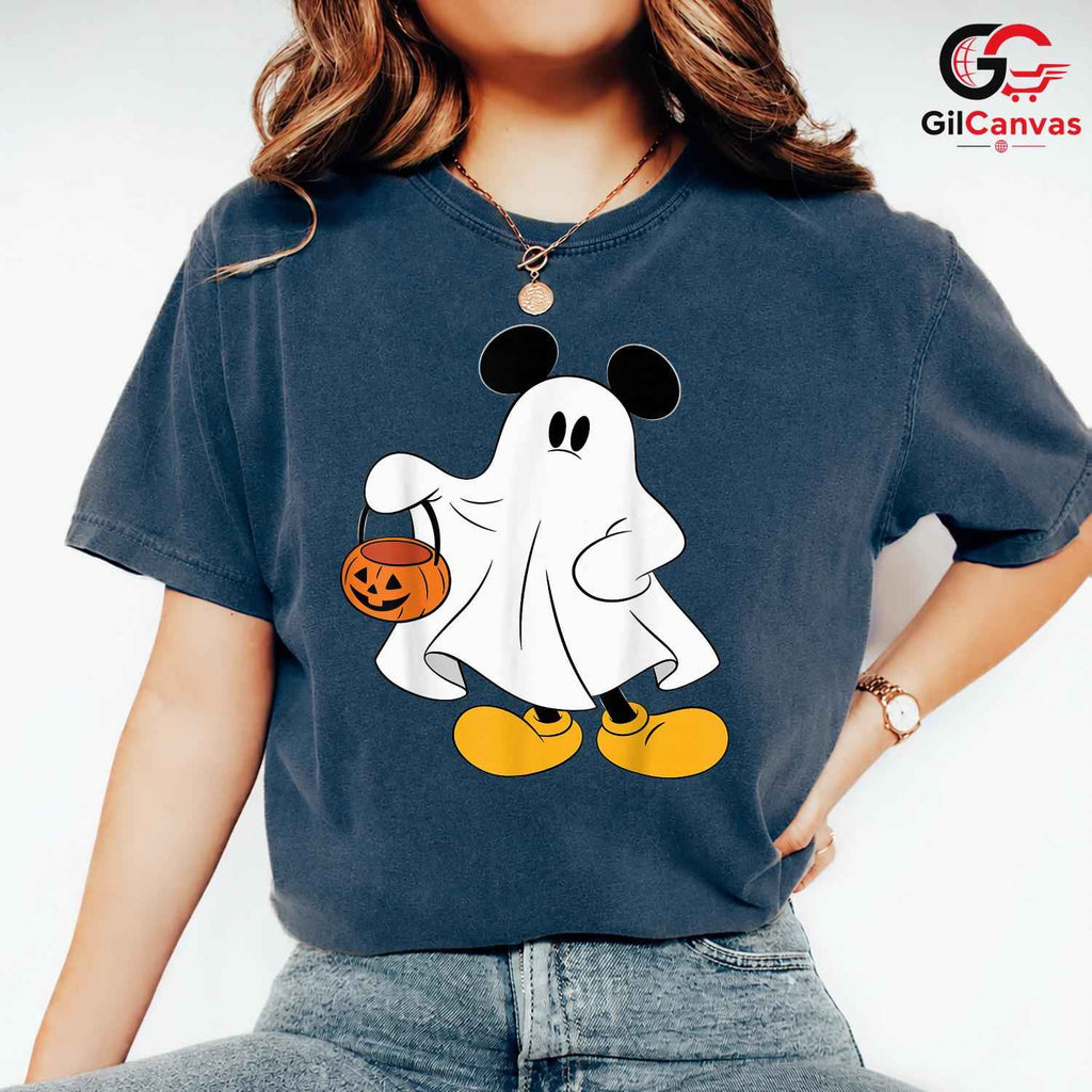 Ghost Cartoon Mouse Tee Shirt Unisex Fun Halloween Costume Gift Idea For Kids