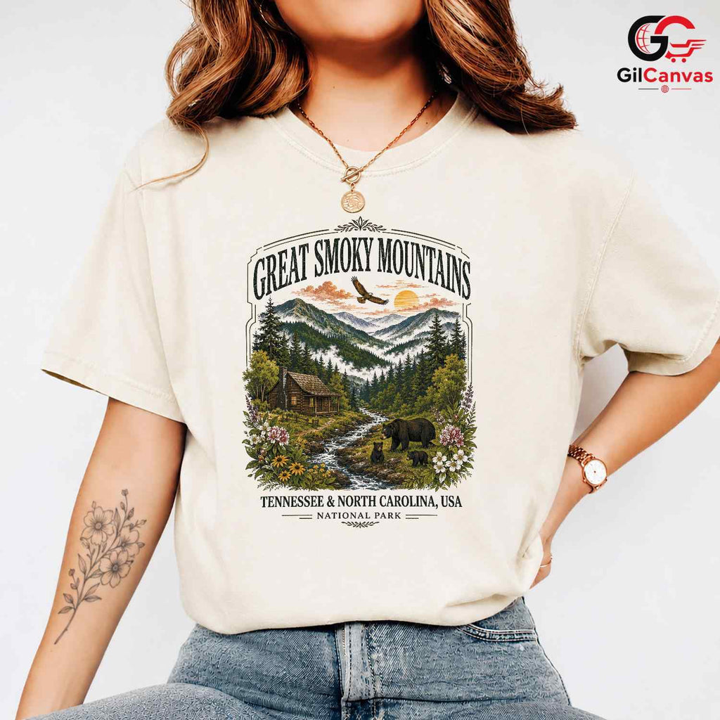 Great Smoky Mountains T-Shirt Scenic Nature Travel Unisex Outdoor Apparel