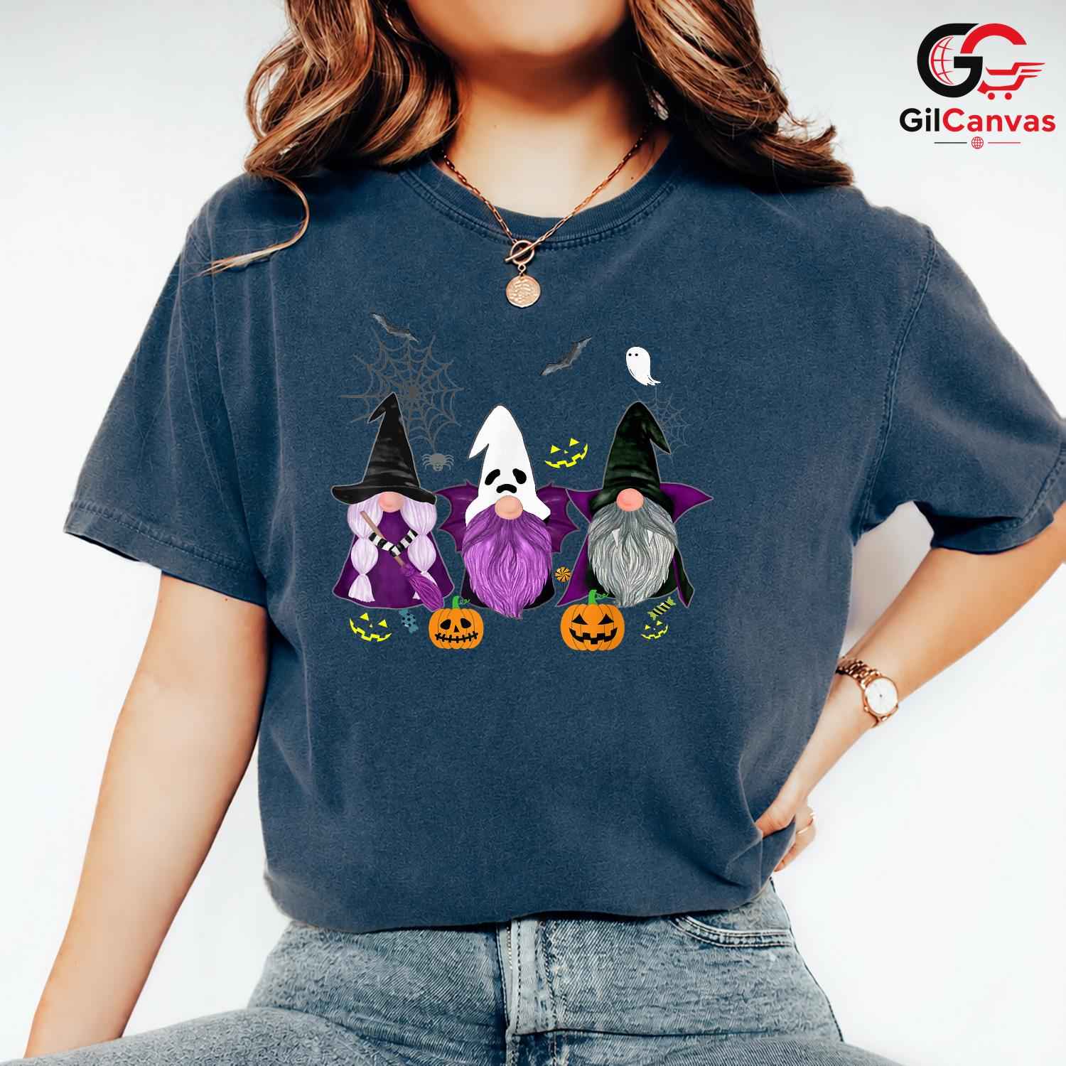 Halloween Gnome Spooky Tee Shirt Unisex Fun Fall Celebration Gift For Kids