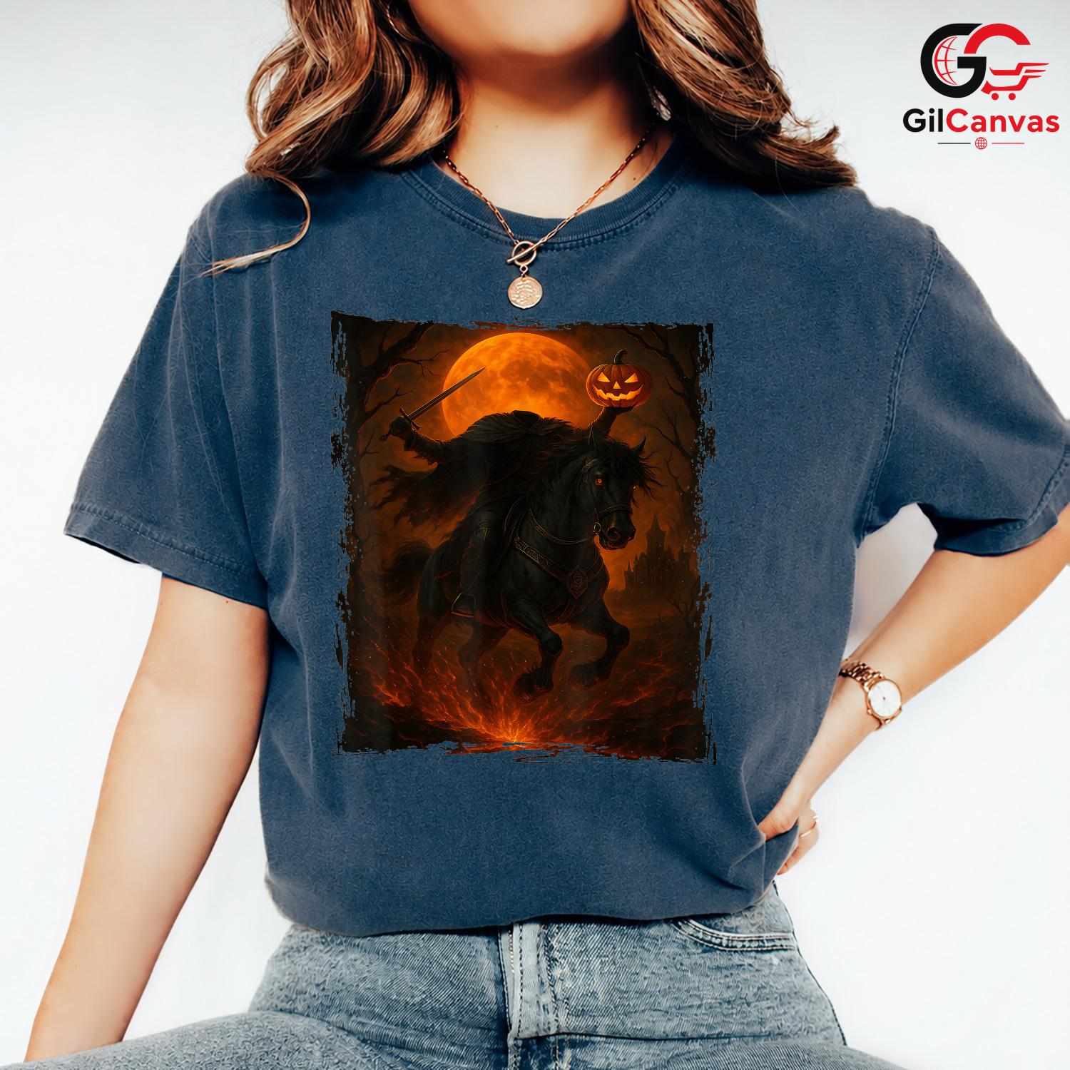 Headless Horseman Spooky T-Shirt Unisex Fun Halloween Gift Idea For Adults