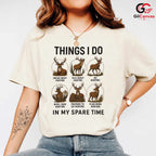 Hunting Spare Time T-Shirt Funny Deer Wildlife Unisex Fathers Day Gift Tee