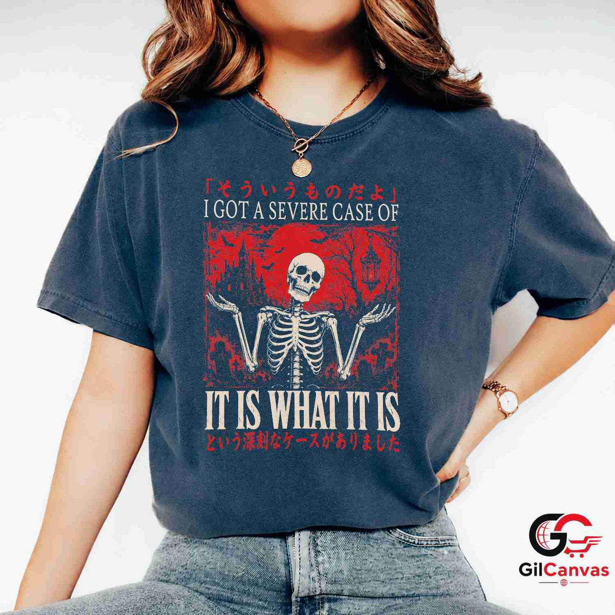 It Is What It Is Skeleton Tee Spooky Gothic Graveyard Unisex Halloween Apparel