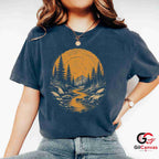Mountain Forest River T-Shirt Scenic Nature Lover Unisex Adventure Graphic Tee